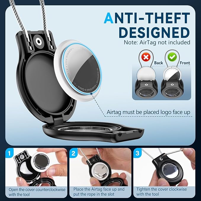 2 Pack Airtag Holder, Waterproof AirTag Case - Image 3