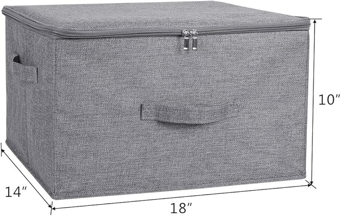 ANMINY Storage Bins with Zipper Lids 36 Qt Lidded Fabric Storage Boxes Baskets - Image 3