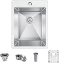 15x20 inch Drop in Bar Sink, 15 inch Small Kitchen Sink 18 Gauge Single Bowl by Winnpex