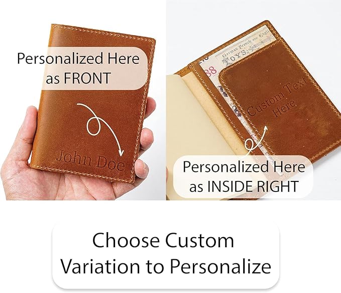 HIFA Leather Passport Holder, Handmade Passport Cover - Image 4