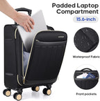Softside Carry On Luggage 20 Inch Expandable Carry On Luggage 22x14x9 Airline - Image 2