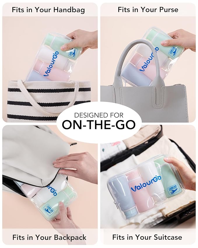 Valourgo Travel Bottles for Toiletries Tsa Approved Travel Size Containers BPA - Image 5