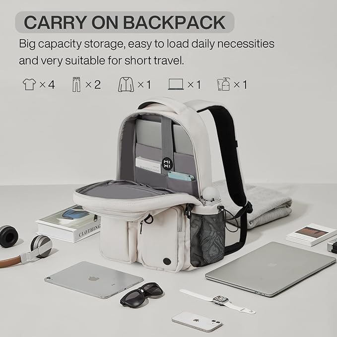mixi Travel Laptop Backpack, Lightweight Durable School Bookbag Men Woman 15.6" - Image 2