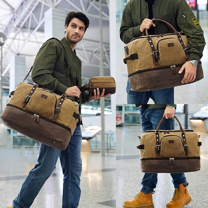 Nerlion Weekender Bag with Shoe Compartment Large Overnight Bag - Image 2