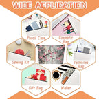 Cosmetic Bags Travel Makeup Toilet Case Waterproof Pouch for Women Girls 6.7X9.45inches - Beautiful Grey - Backdrop Flowers