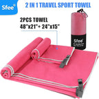 Sfee 2 Pack Microfiber Travel Towel, Quick Dry Towel Camping Towel Super - Image 3