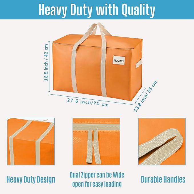 VENO 10 Pack Moving Bags, Heavy Duty, Moving Boxes Alternative, Packing Storage - Image 2