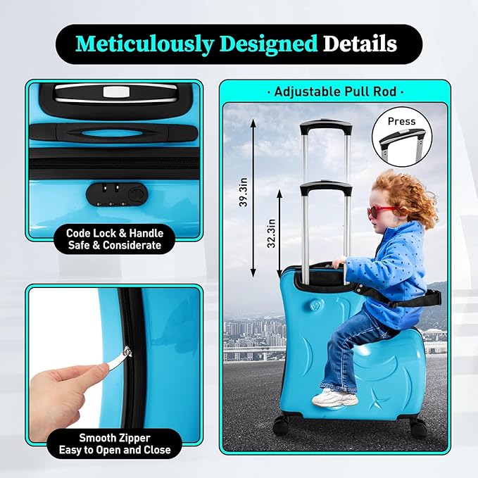 20 Inch Children's Ride On Trolley, Toddler Luggage Seat Ride - Image 7