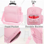 FlowFly Double Layer Cooler Insulated Lunch Bag Adult Lunch Box Large Tote Bag - Image 5