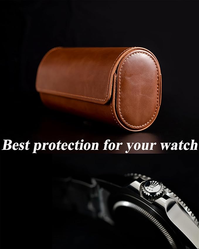 MR.OKAY 2 Watch Travel Case-Classic Leather Watch Case - Image 7
