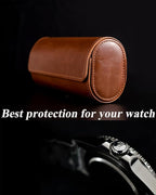 MR.OKAY 2 Watch Travel Case-Classic Leather Watch Case - Image 7