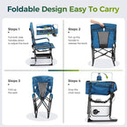 ALPHA CAMP Oversized Folding Camping Chairs High Backrest Reclining Director - Image 8