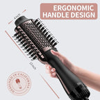 Hair Dryer Brush Blow Dryer Brush in One, Upgraded 4 in 1 Hair Dryer and Styler Volumizer with Negative Ion Anti-frizz Ceramic Titanium Barrel Hot Air Hair Straightener Brush