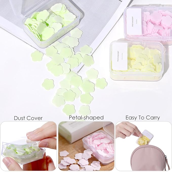 300pcs Portable Hand Washing Soap Sheets, Scented Mini Soap Sheets, Disposable - Image 3