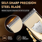 Hair Clippers for Men Professional, Cordless Beard Trimmer & Electric Shavers for Men, Mens Hair Clippers and Trimmer Kit for Barber with Case, Gold