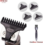 Red by Kiss Hair Trimmer for Men Precision Blade Cordless Trimmer Mens Grooming Kit (Cool Gray)