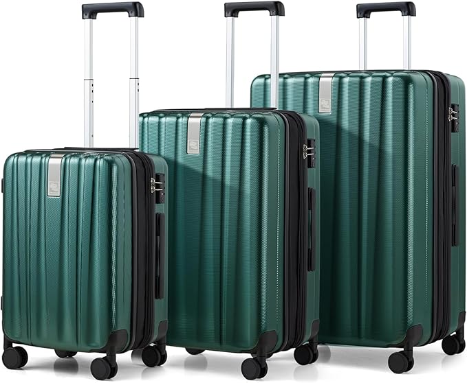 Hanke Expandable Hardshell Luggage Sets 3 piece Carry on Luggage by Hanke
