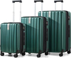 Hanke Expandable Hardshell Luggage Sets 3 piece Carry on Luggage by Hanke