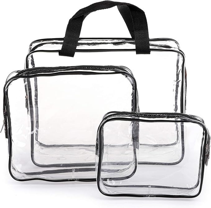 Hedume Set of 9 Clear Makeup Bags, TSA Approved Clear Toiletry Bag Set - Image 2