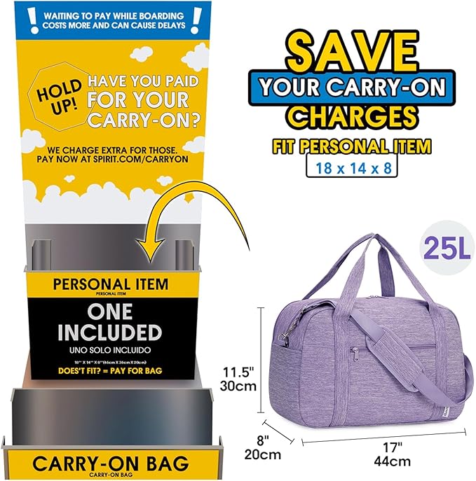 Narwey 18" Carry on Bag with Laptop Compartment 14 Inch Travel Duffel Bag - Image 2