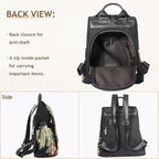 Jursccu Glitter Embroidery Women Backpack Purse, Fashion Canvas Travel - Image 4