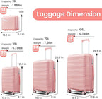 Campfun Luggage 4 Piece Sets, Expandable Carry On Luggage Set Hardshell PP - Image 2