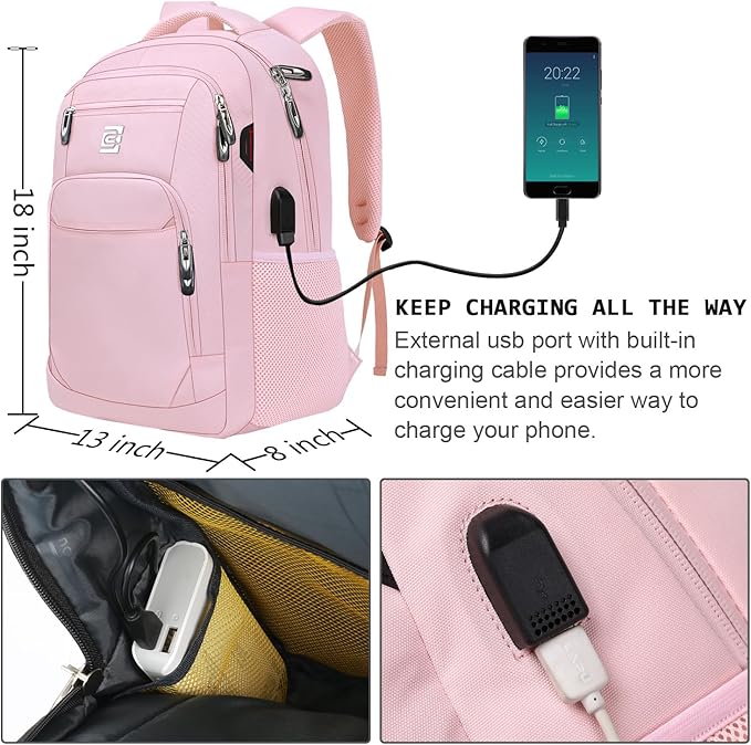 Laptop Backpack, Business Travel Anti Theft Slim Durable Laptops Backpack - Image 3