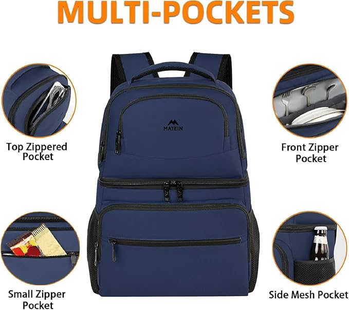 MATEIN Cooler Backpack, 26 Cans Insulated Lunch Backpack - Image 4
