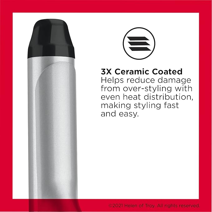 Revlon Perfect Heat Triple Ceramic Curling Iron | For Silky Smooth Tousled Curls (1-1/4 in)