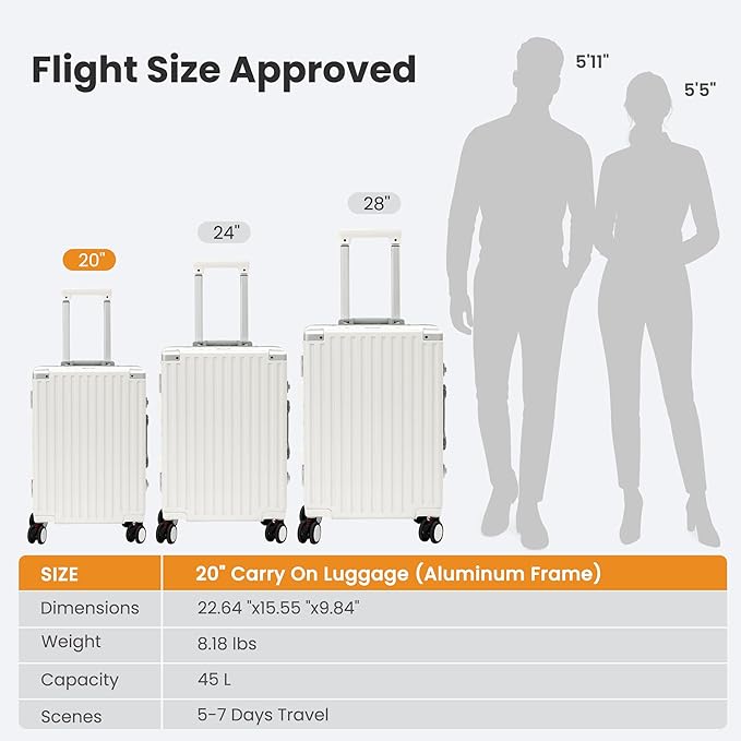 Carry On Luggage 22x14x9 Airline Approved, Zipperless Luggage Carry On - Image 8