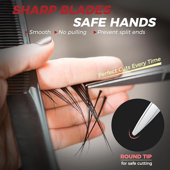 SWAP 5.5'' Professional Hair Cutting Scissors - Japanese SUS440C Steel (60-62HRC), Hand-Sharpened Blades, Adjustable Tension, Ergonomic Design for Salon/Home Use (S2)