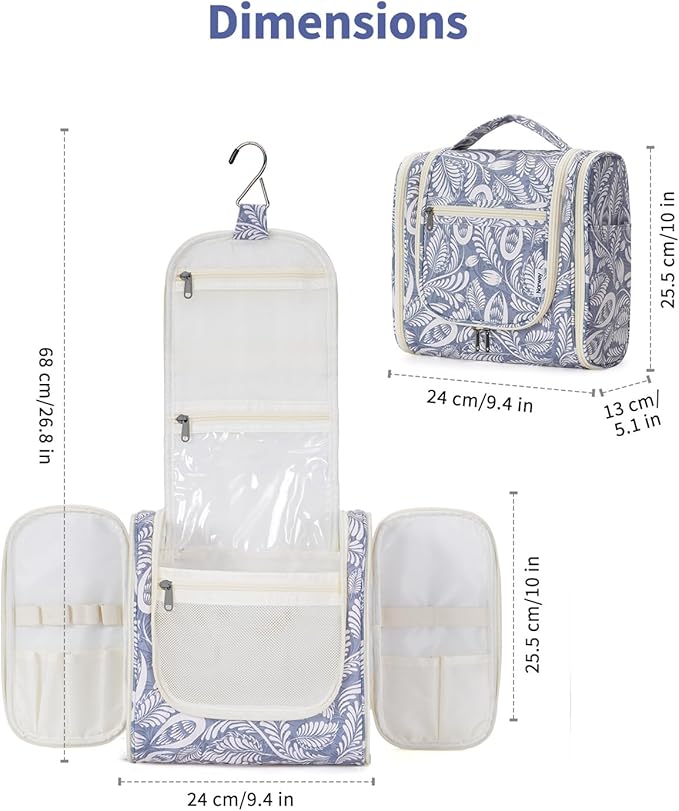 Narwey Hanging Toiletry Bag for Women Travel Makeup Bag Organizer Toiletries - Image 5