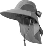 Womens Sun Hat UV Protection, Foldable Waterproof Wide Brim Bucket Hats by DOCVIT