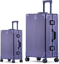 Metal All Aluminum Carry-on Luggage TSA Customs Lock Zipperless Silent Rotary by XZSP+AISU