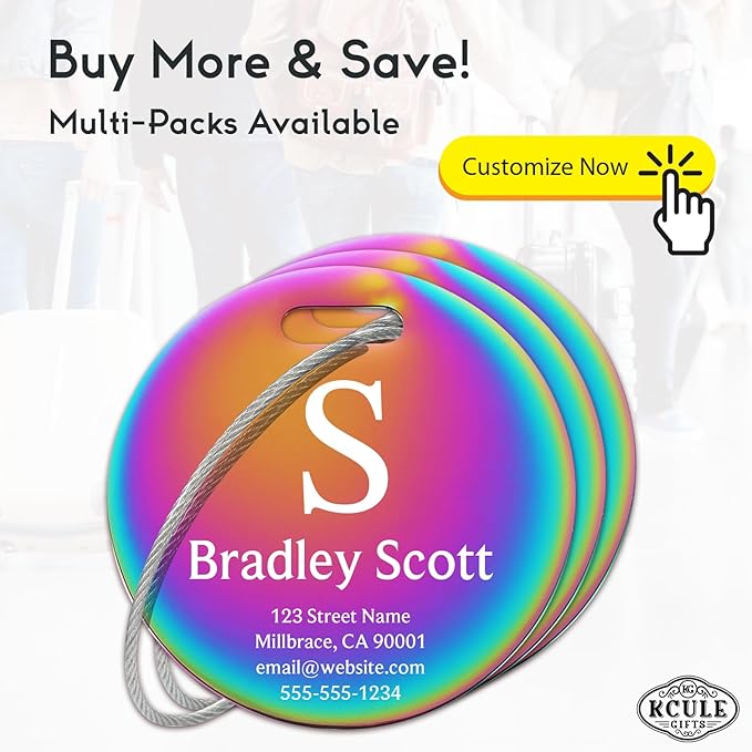 Custom Stainless Steel Luggage Tags: Personalize Your Suitcases, and Bags - Image 2