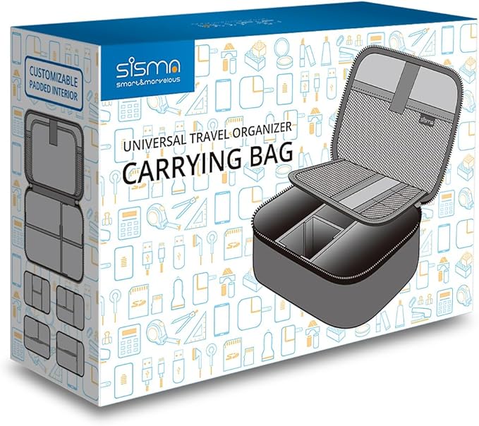 sisma Travel Electronics Organizer Tech Accessories Case Small Carrying Bag - Image 7