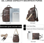 Backpack Purse for Women Laptop Backpack, Leather Travel Backpack Shoulder Bag - Image 3