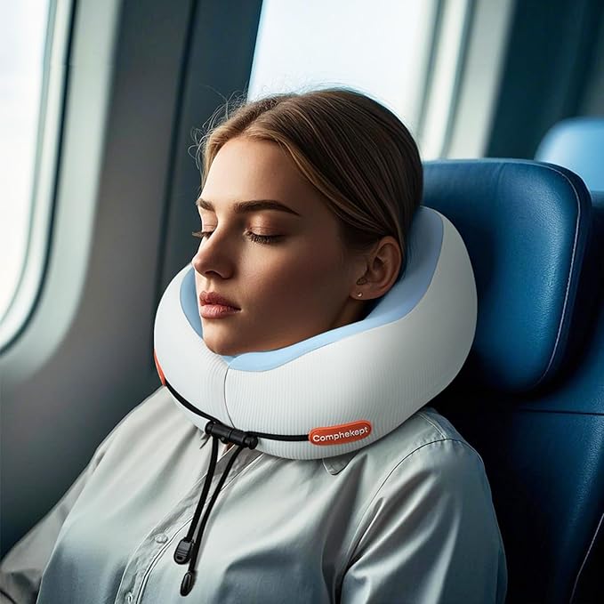 Thickened Travel Neck Pillow for Airplanes for Women, Adjustable Right Amount - Image 3