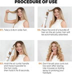 5 in 1 Hair Dryer Brush Set,Professional Negative Ionic Hot Air Styler, Air Curling Wrap Styler,Detachable Blow Dryer Brush With Auto Wrap Curlers,Hair Styling Tools For Straight/Curl/Drying/Smoothing