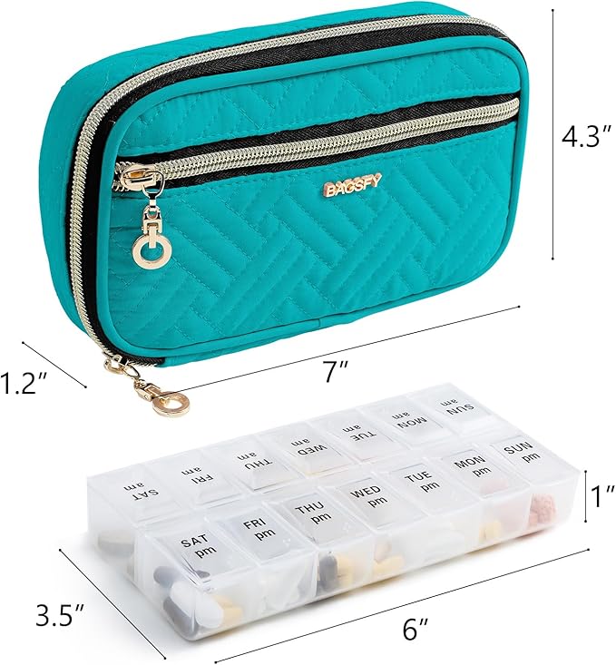BAGSFY Pill Organizer Case 2 Times a Day- Weekly Medicine Organizer Travel Pill - Image 2
