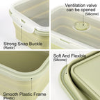 Collapsible Food Storage Containers with Airtight Lid & Air Vent (4x1200ml Lightgreen)