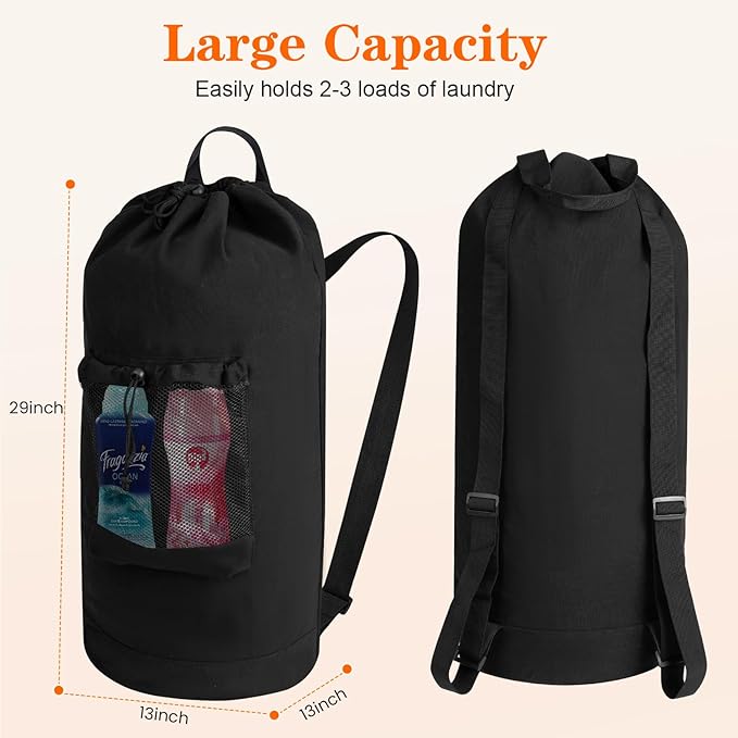 Canvas backpack laundry bag, laundry backpack - Image 2