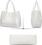 KKXIU Tote Bag for Women Vegan Leather Shoulder Purse Large Capacity Travel Bag - Image 3