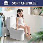 Microfiber Elongated Toilet Seat Cover 19.5"x 15" Machine Washable Solid Toilet - Image 5