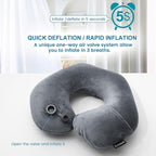 Inflatable Travel Neck Pillow, Super Soft Plane Neck Support Pillow - Image 3