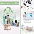 APREUTY Clear Makeup Bags, TSA Approved 6 Pcs Cosmetic Makeup Bags Set Clear PVC - Image 2