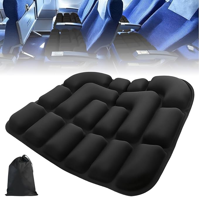 3D Inflatable Seat Cushion for Airplane Travel by Viuaejoo
