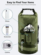 HEETA Dry Bag Waterproof for Women Men, 5L/10L/20L/30L/40L Roll Top Lightweight - Image 7