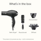 Infiniti PRO CONAIR Hair Dryer with Diffuser, Professional AC Motor, Tourmaline Ceramic Technology Blow Dryer, Includes Concentrator and Blowout Brush, Amazon Exclusive, Gray