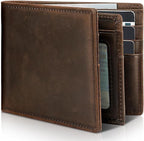 Mens Wallet Genuine Leather Bifold RFID Blocking Wallet by Artpaxy
